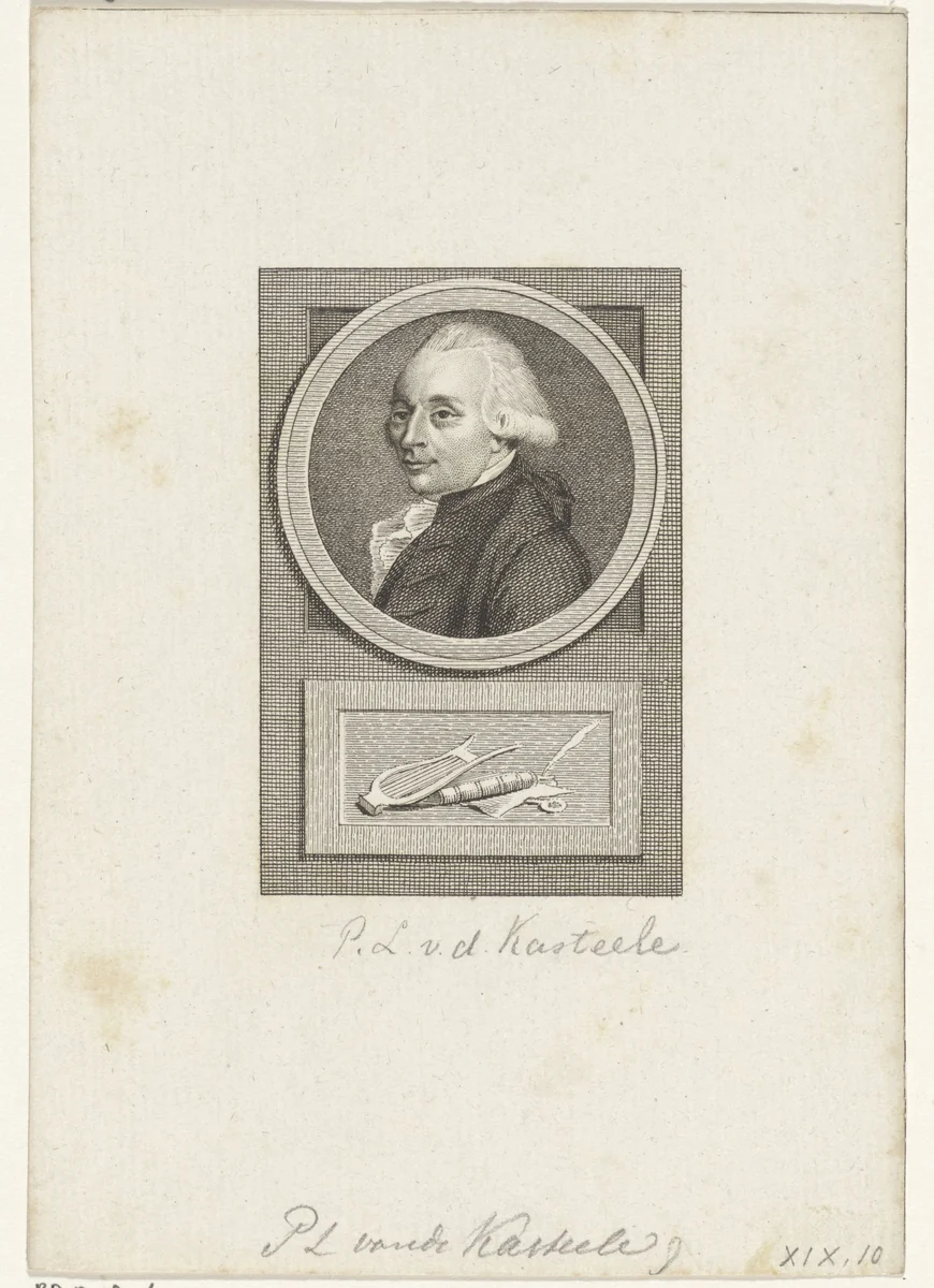 Portret van Pieter Leonard van de Kasteele by Reinier Vinkeles, print, 1783-1795