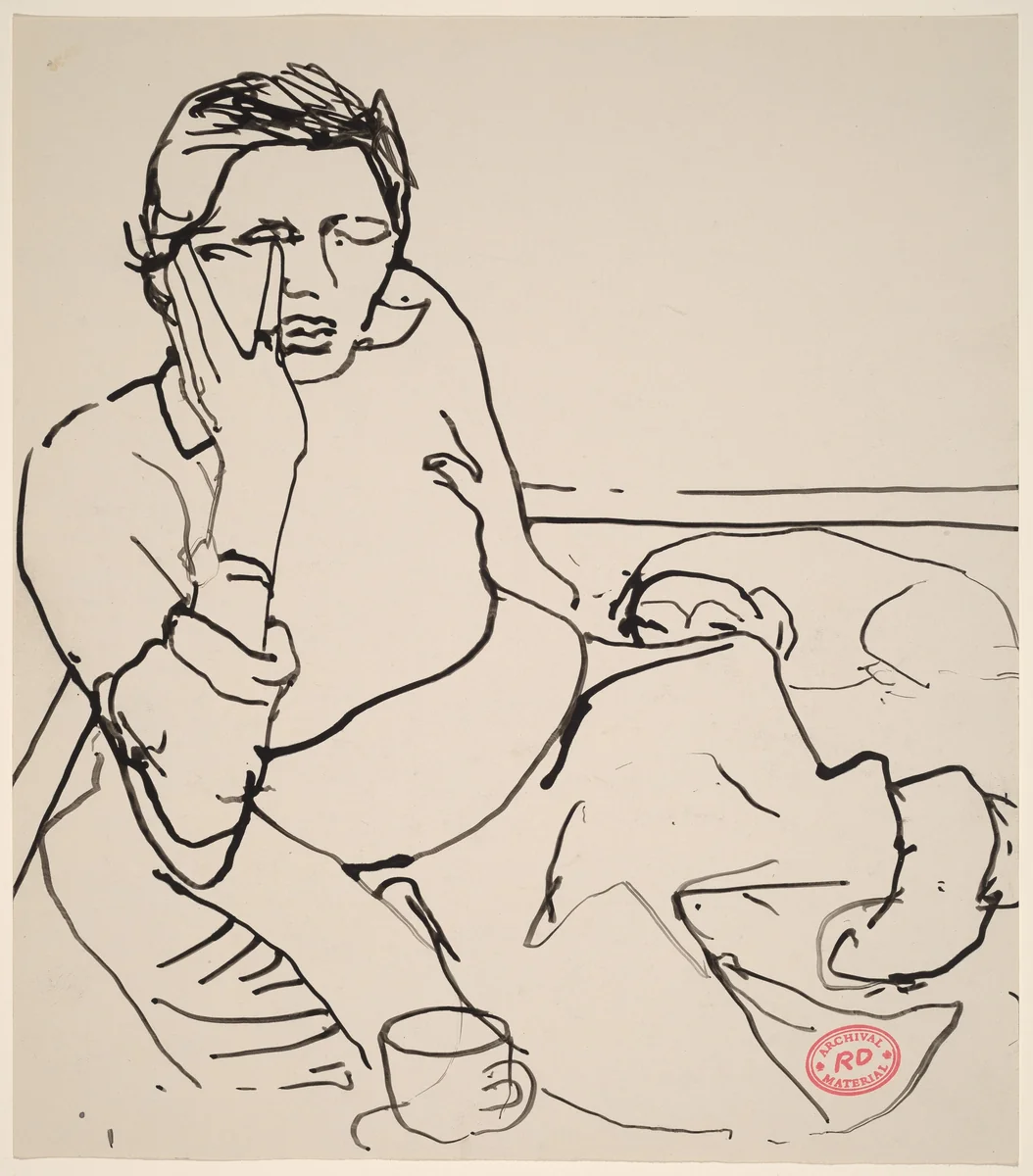 Untitled [woman with eyes closed] by Richard Diebenkorn, drawing, 1955-1967