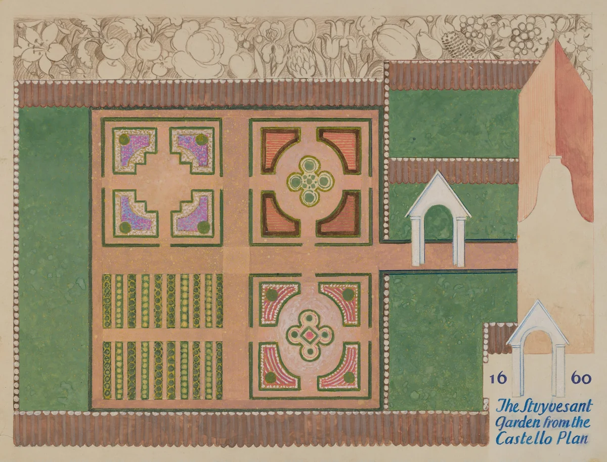 Peter Stuyvesant Garden by George Stonehill, index of american design, 1936