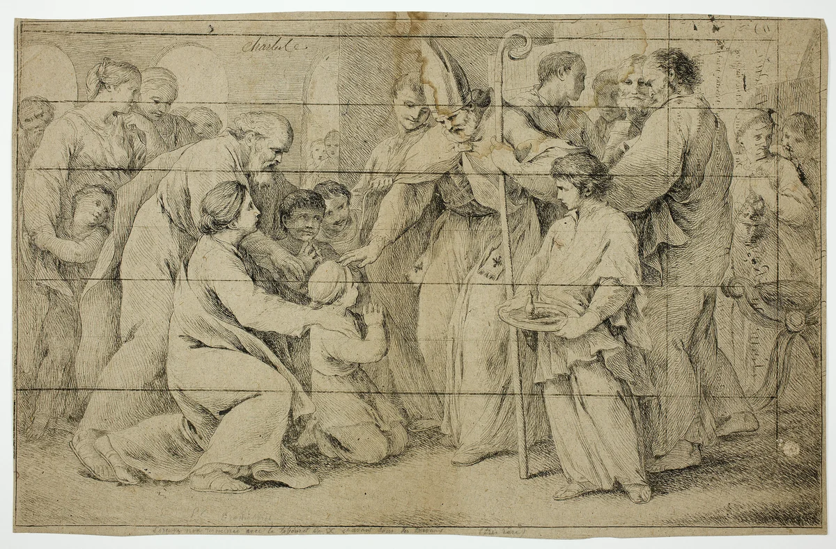 The Confirmation by Pierre Charles Trémolières, print, 1725-1735