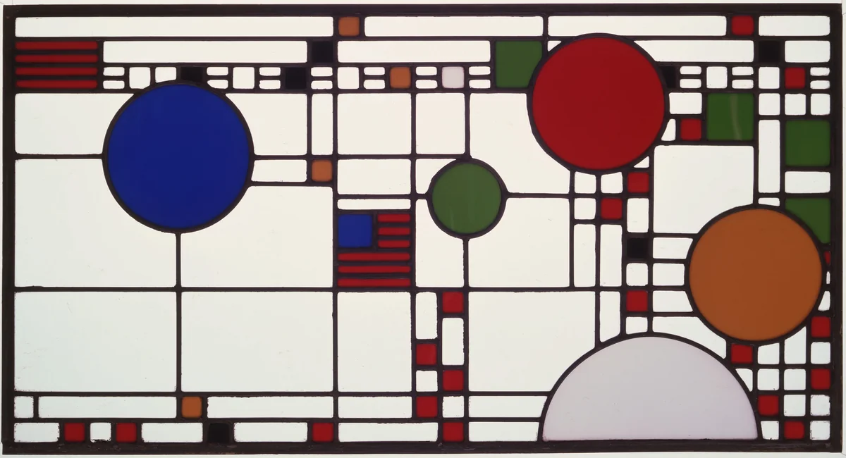 Clerestory windows from the Avery Coonley Playhouse, Riverside, IL by Frank Lloyd Wright, architecture, 1912