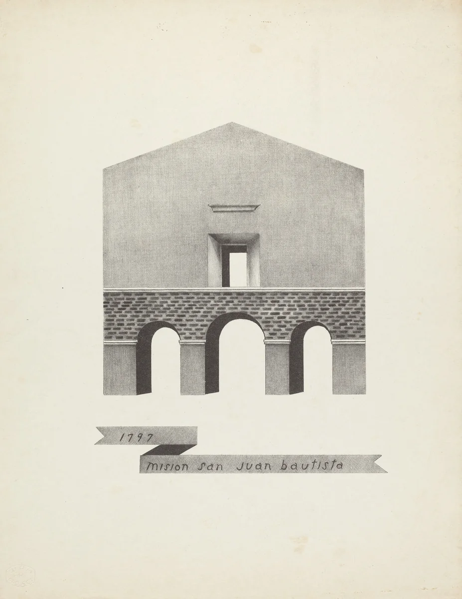 Mision San Juan Bautista by James Jones, index of american design, 1935-1942