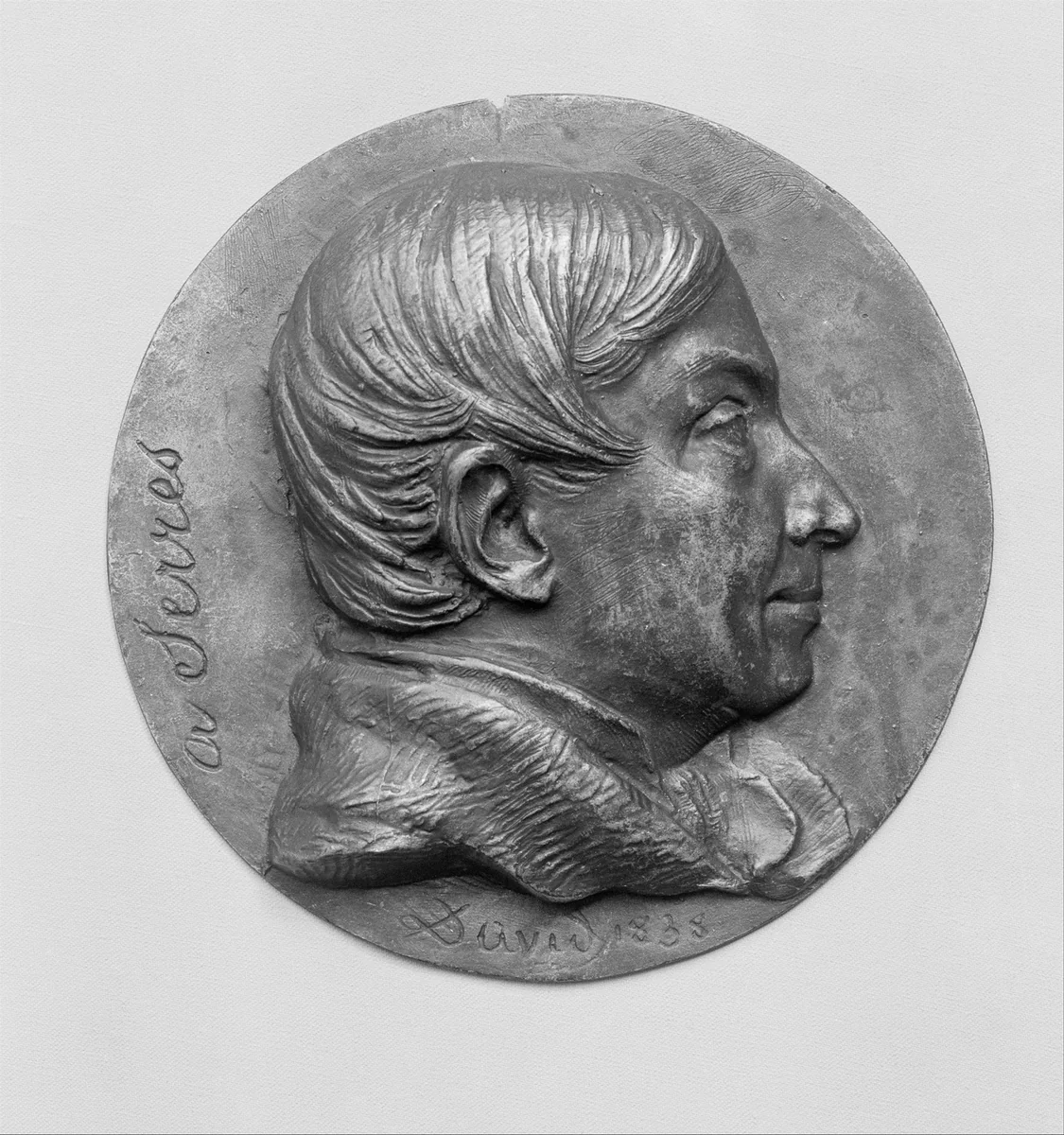 Antoine Etienne Renaud Augustin Serres (1786–1866), French physician and anthropologist by Pierre-Jean David d'Angers, metalwork, 1838