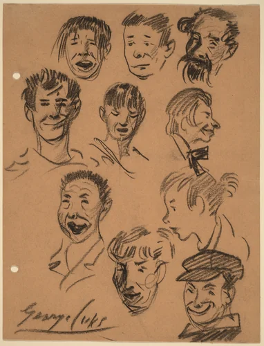 Ten Heads by George Luks, drawing, 1900-1910