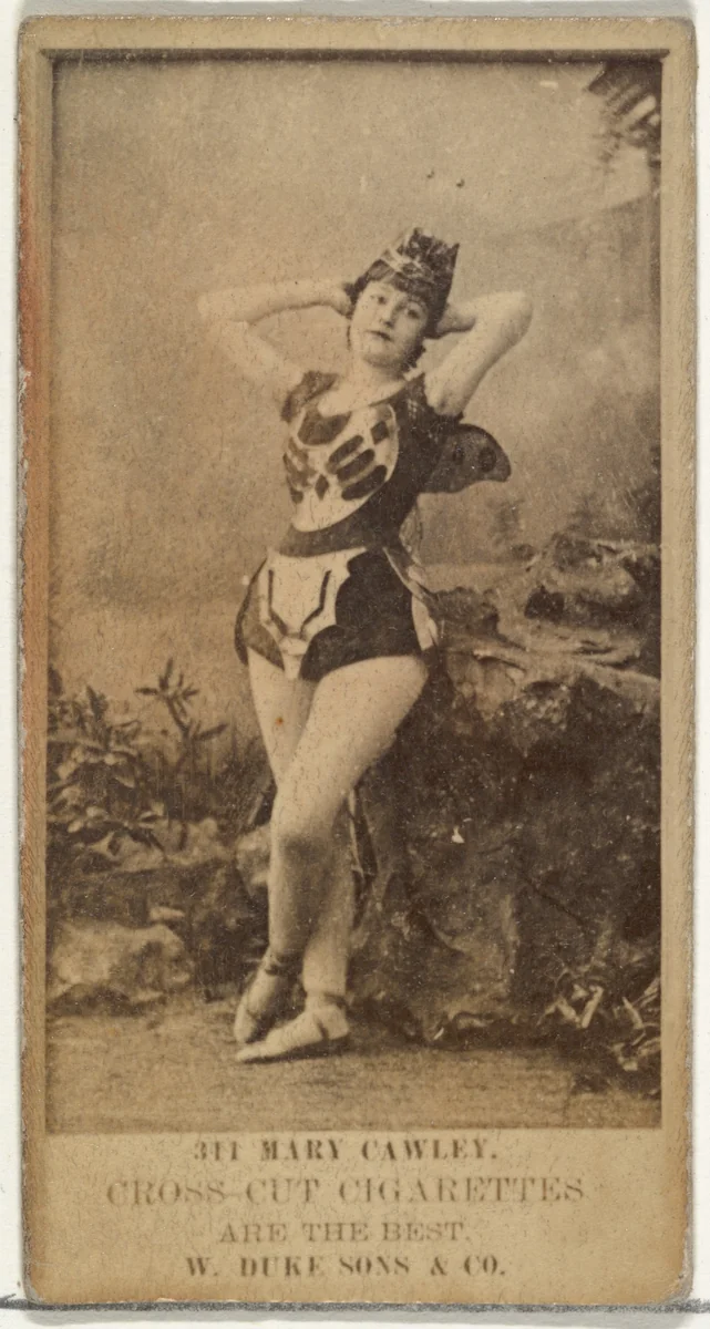 Card Number 341, Mary Cawley, from the Actors and Actresses series (N145-3) issued by Duke Sons & Co. to promote Cross Cut Cigarettes by W. Duke, Sons & Co., photograph, 1880-1889