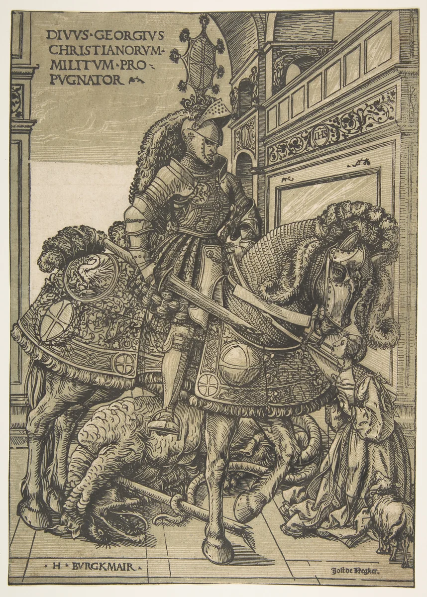 Saint George on Horseback by Hans Burgkmair, print, 1508-1518