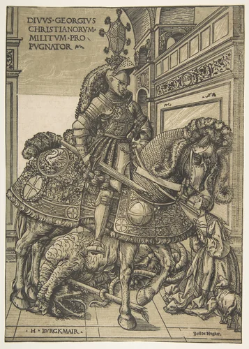 Saint George on Horseback by Hans Burgkmair, print, 1508-1518