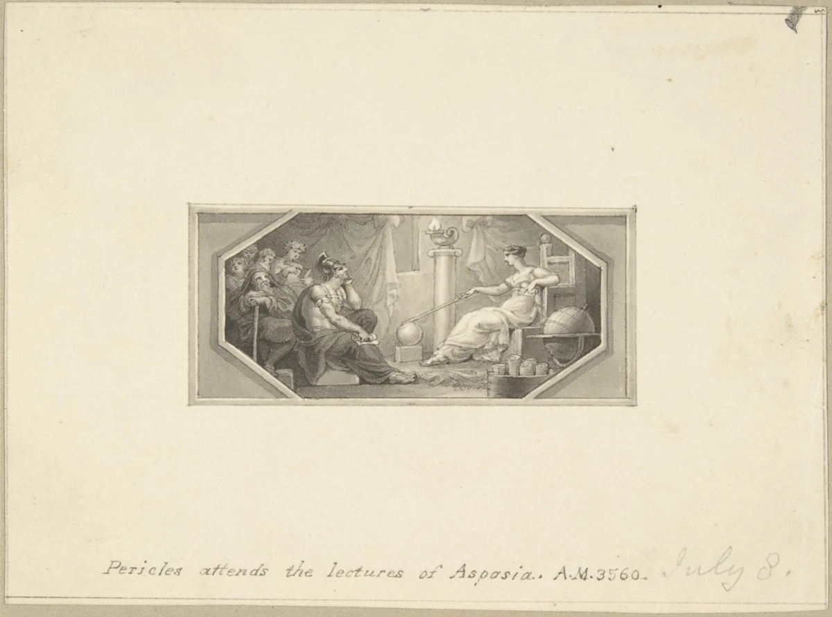 Pericles Attends the Lectures of Aspasia by Edward Francis Burney, drawing, 1790-1800
