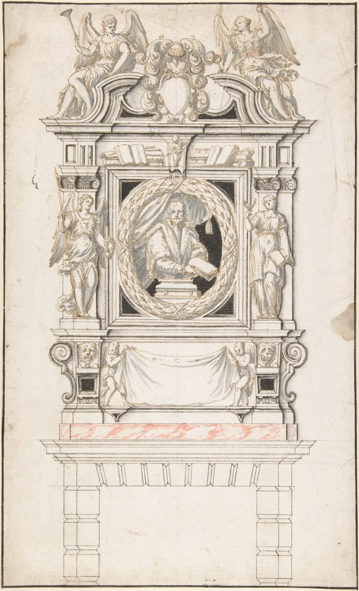 Design for a Wall Tomb by anonymous, drawing, 1625-1635