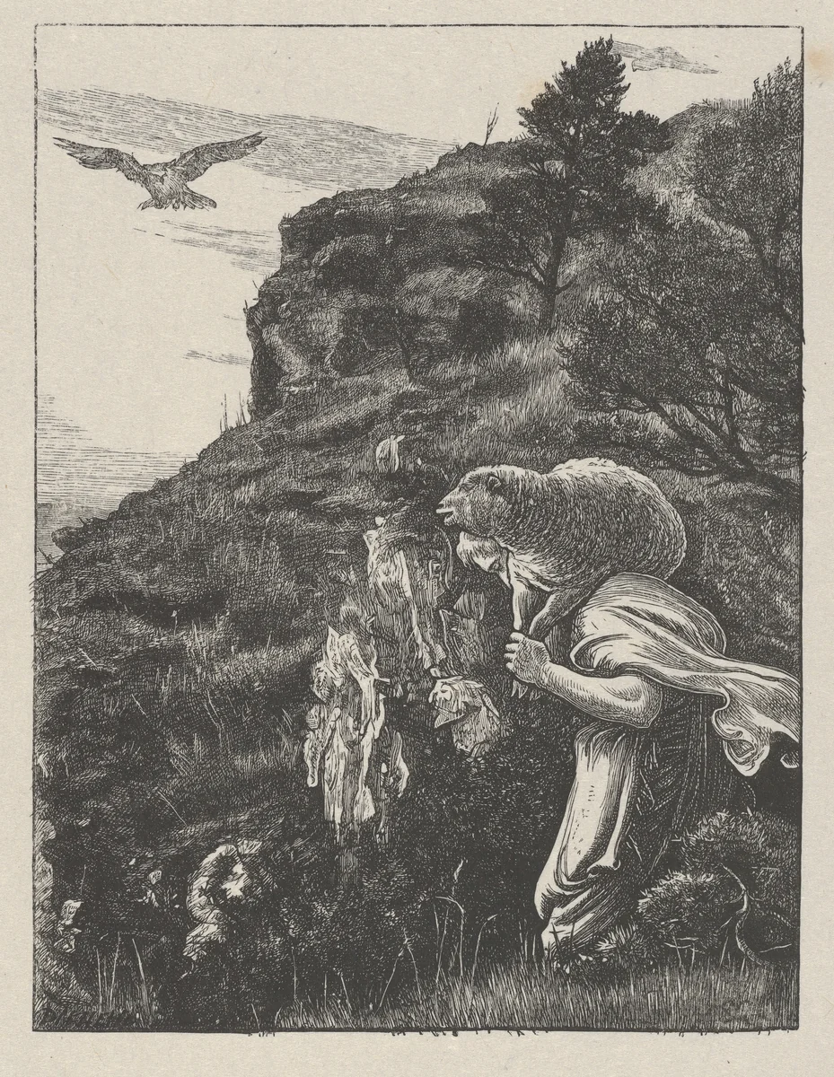 The Lost Sheep (The Parables of Our Lord and Saviour Jesus Christ) by John Everett Millais, print, 1864