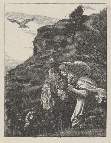 The Lost Sheep (The Parables of Our Lord and Saviour Jesus Christ) by John Everett Millais, print, 1864