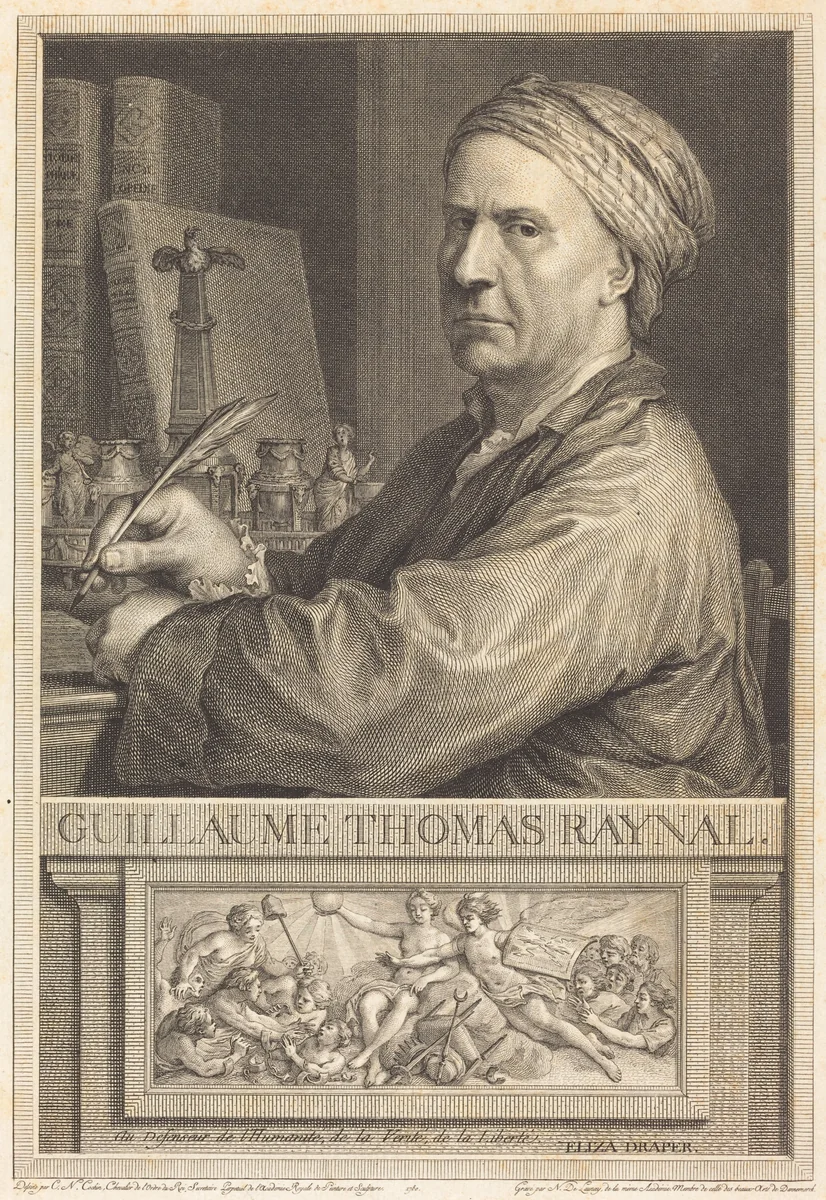Guillaume Thomas Raynal by Nicolas Delaunay, print, 1780