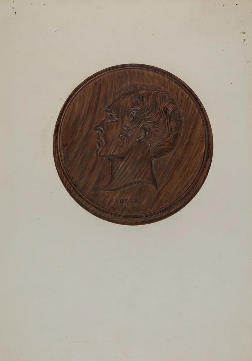 Wooden Medallion by Florence Huston, index of american design, 1936