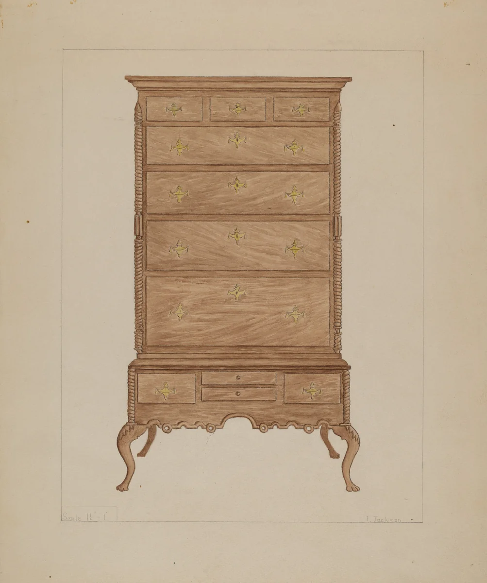 Highboy by Frederick Jackson, index of american design, 1935-1942