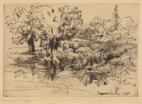 The Three Cows by Francis Seymour-Haden, print, 1877