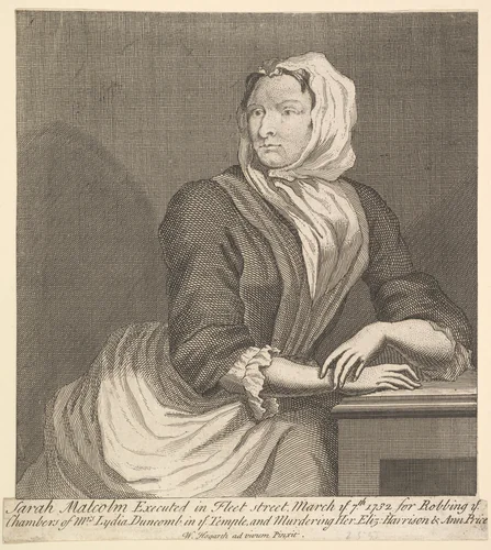 Sarah Malcolm by William Hogarth, print, 1733