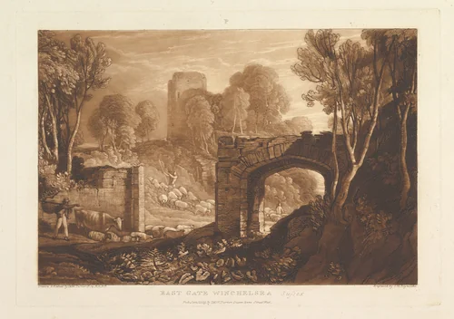 East Gate, Winchelsea, Sussex, part XIV, plate 67 from "Liber Studiorum" by Joseph Turner, print, 1819