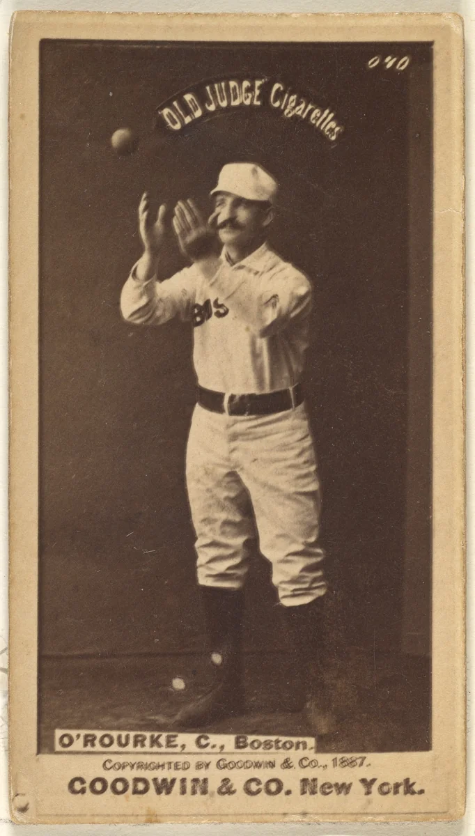 O'Rourke, Catcher, Boston, from the Old Judge series (N172) for Old Judge Cigarettes by Goodwin & Company, photograph, 1887