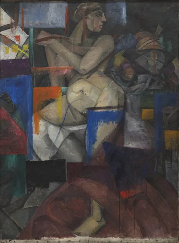 Cubist Nude by Alexandra Exter, painting, 1912