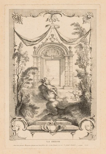 The Goddess, Diana on the Clouds by Gabriel Huquier, print, 1730-1770