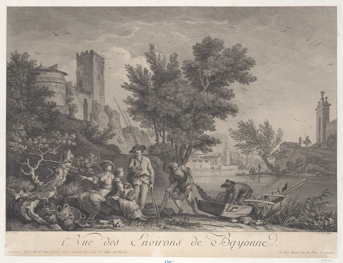 First View of the Surroundings of Bayonne by Joseph Vernet, print, 1770-1780