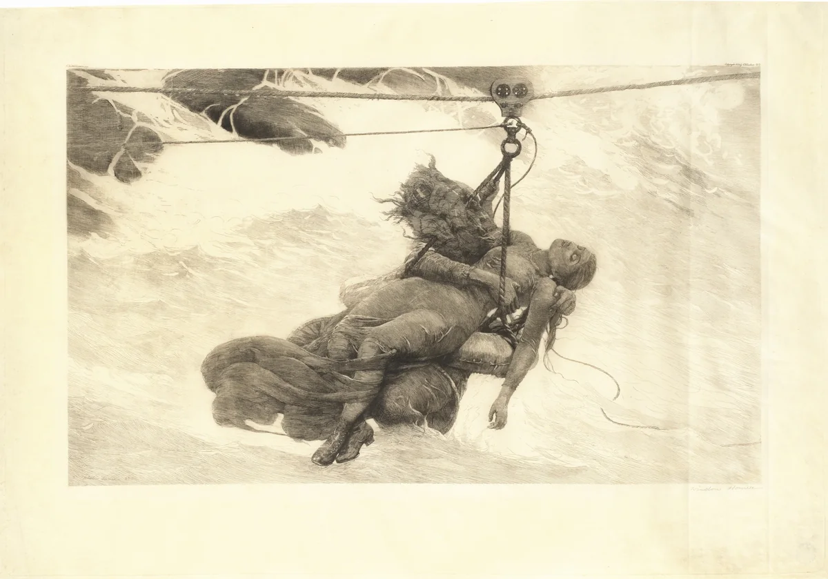 Saved by Winslow Homer, print, 1889