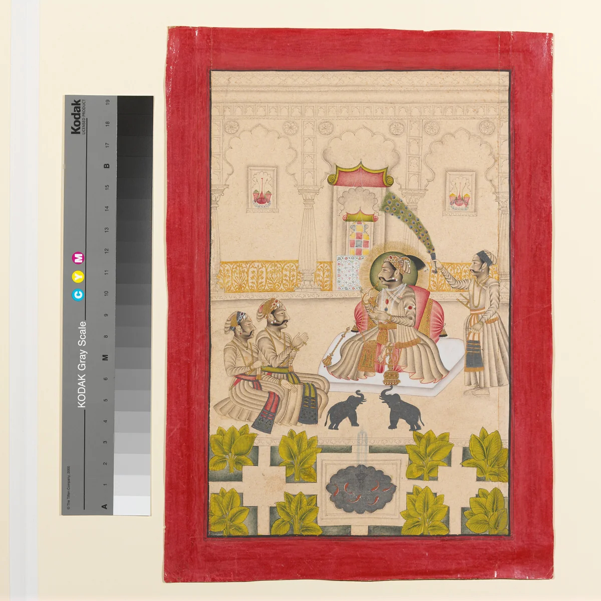 Maharana Amar Singh II Is Shown Two Silver Elephants by Stipple Master, painting, 1695-1715