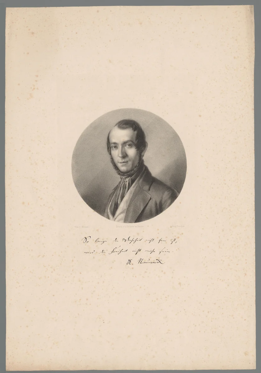 Portret van een onbekende man by anonymous, print, 1820-1850
