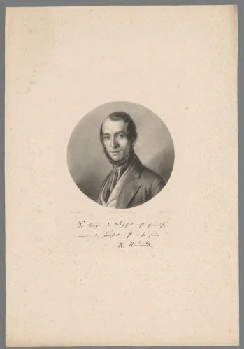 Portret van een onbekende man by anonymous, print, 1820-1850