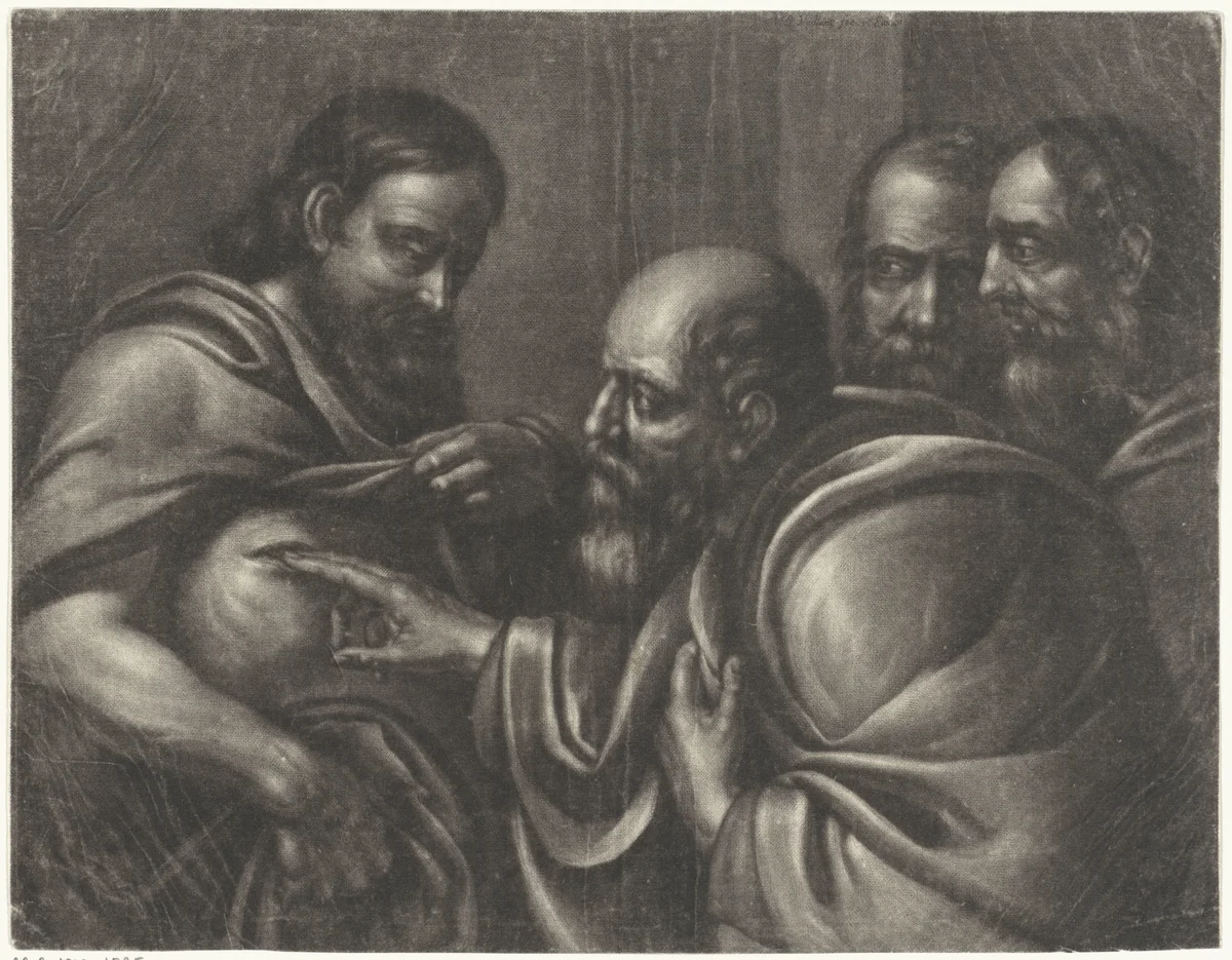 Ongelovige Tomas by Bernard Vaillant, print, 1671