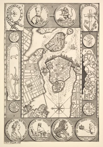 Map of Stockholm (Aubry de La Mottraye's "Travels throughout Europe, Asia and into Part of Africa...," London, 1724, vol. II, pl. 32) by William Hogarth, print, 1723-1724