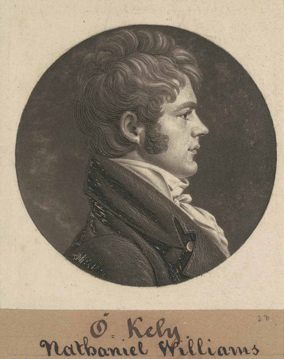Nathaniel Williams by Charles B. J. Févret de Saint-Mémin, print, 1804