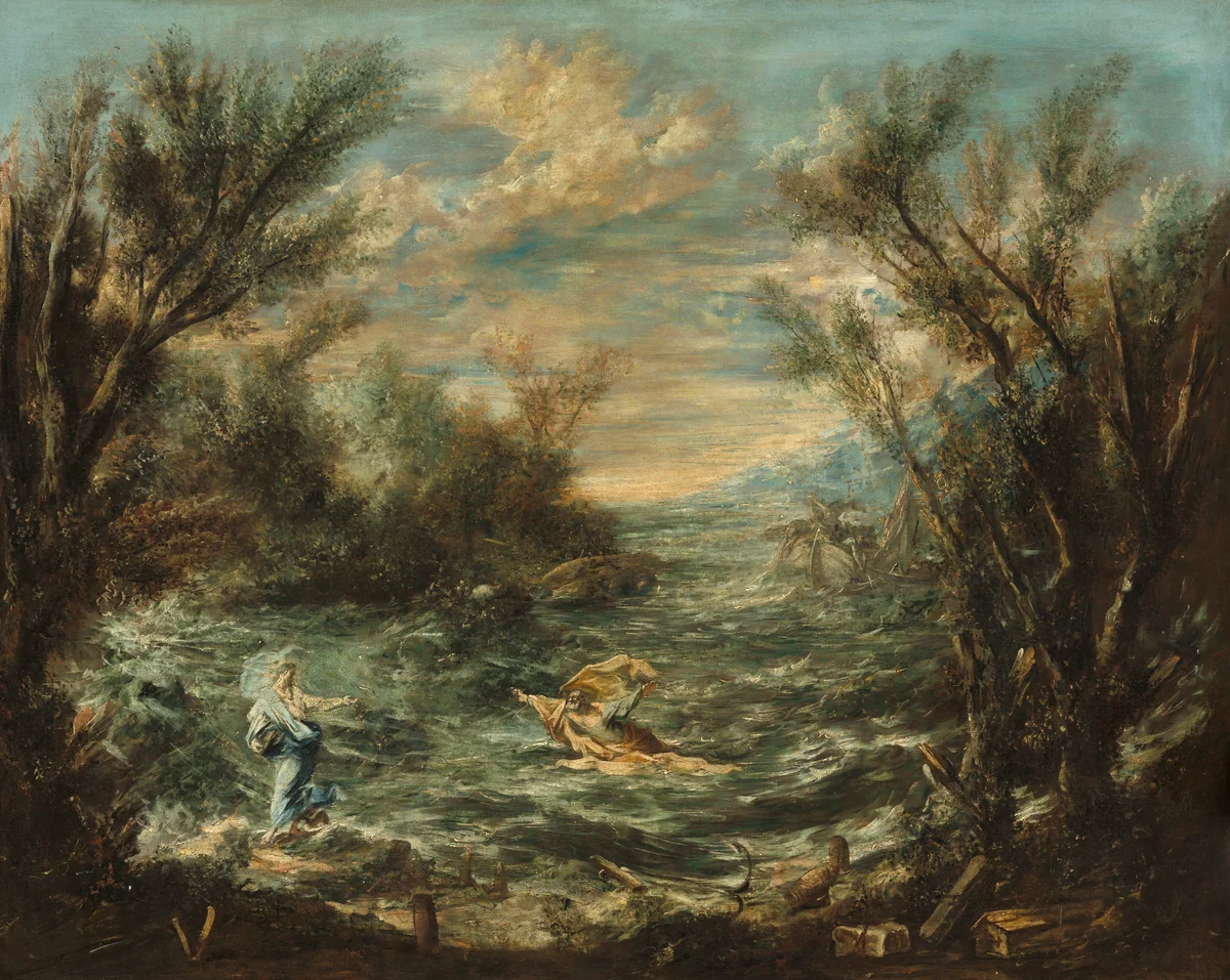 Christ at the Sea of Galilee by Alessandro Magnasco, painting, 1740