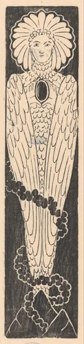 Vogel met vrouwenhoofd by Mathieu Lauweriks, print, 1894