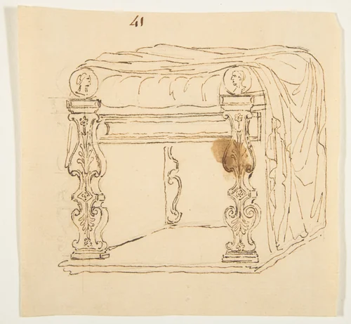 Drawing After an Antique Tabouret by anonymous, drawing, 1800-1899