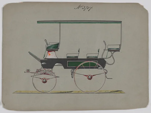Design for Canopy Top Wagon, no. 3707 by Brewster & Co., drawing, 1881