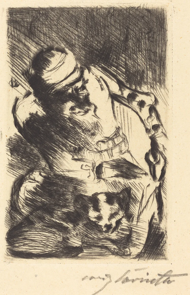 Die Katze des Propheten (The Cat of the Prophet) by Lovis Corinth, print, 1919