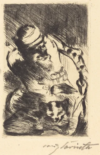 Die Katze des Propheten (The Cat of the Prophet) by Lovis Corinth, print, 1919