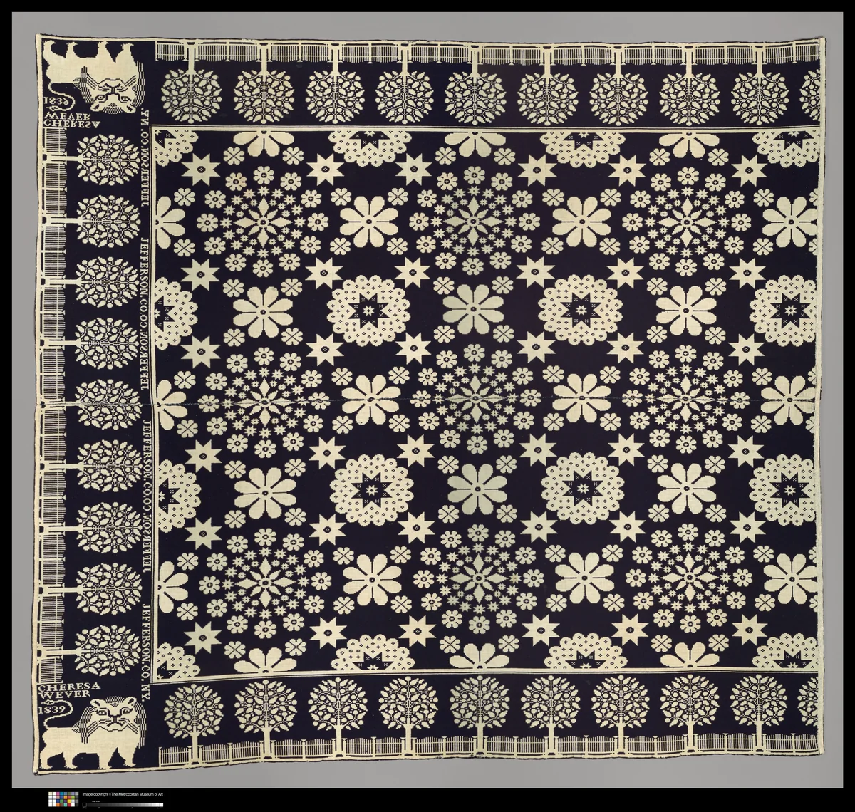 Coverlet by Harry Tyler, artwork, 1839