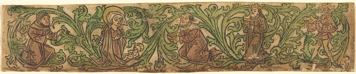 The Adoration of the Magi Set in a Border by German 15th Century, print, 1480