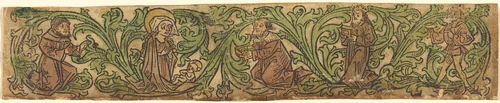 The Adoration of the Magi Set in a Border by German 15th Century, print, 1480