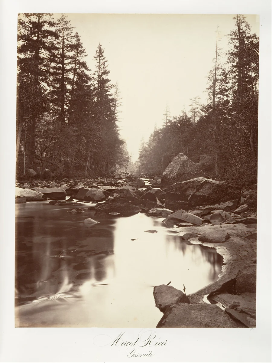 Merced River, Yosemite by Carleton E. Watkins, photograph, 1870-1874