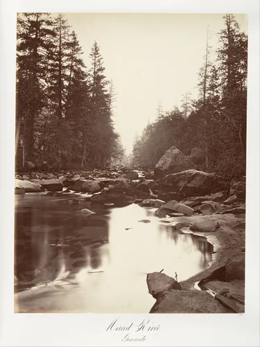 Merced River, Yosemite by Carleton E. Watkins, photograph, 1870-1874