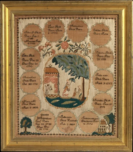 Sampler by Julia Ann Fitch, artwork, 1807