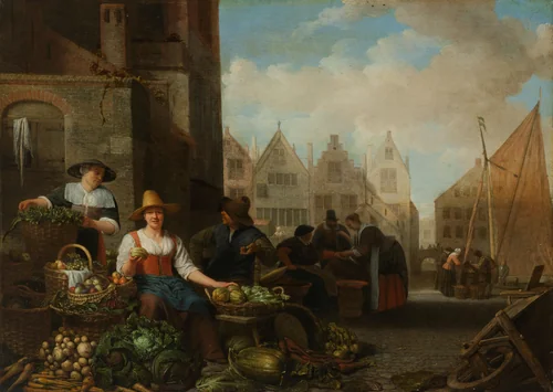 The Vegetable Market by Hendrick Martensz Sorgh, painting, 1662