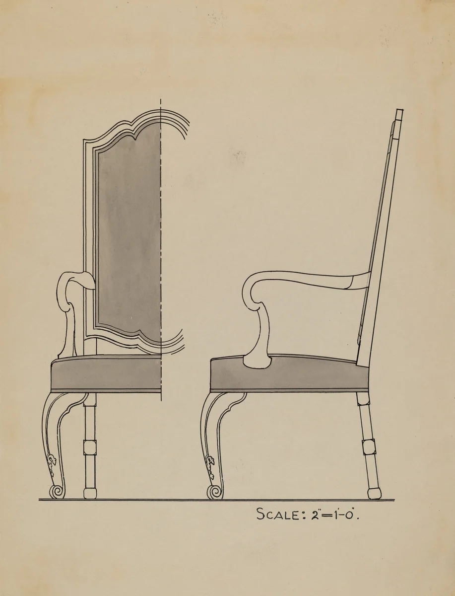 Chair by American 20th Century, index of american design, 1935-1942