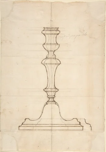 Candlestick by anonymous, drawing, 1700-1800
