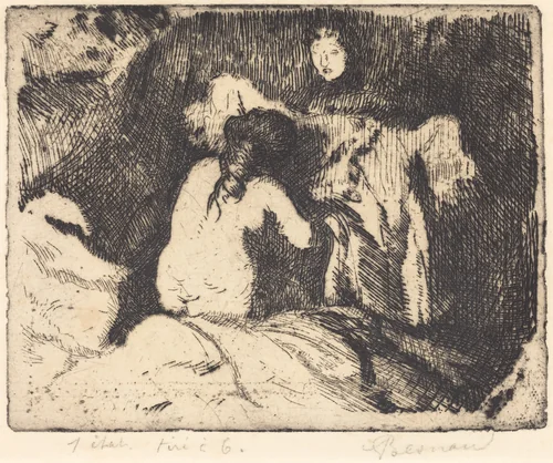 Getting Up (Le lever) by Albert Besnard, print, 1913