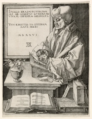 Erasmus of Rotterdam by Albrecht Dürer, print, 1526