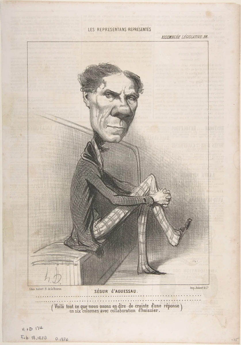Ségur d'Aguessau by Honoré Daumier, print, 1850